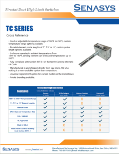 TC Firestat Duct Limit Switch Cross Reference